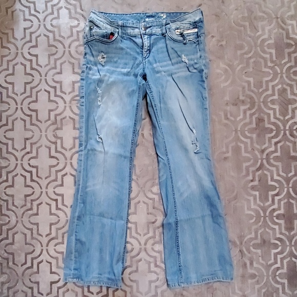 jeans with red bandana